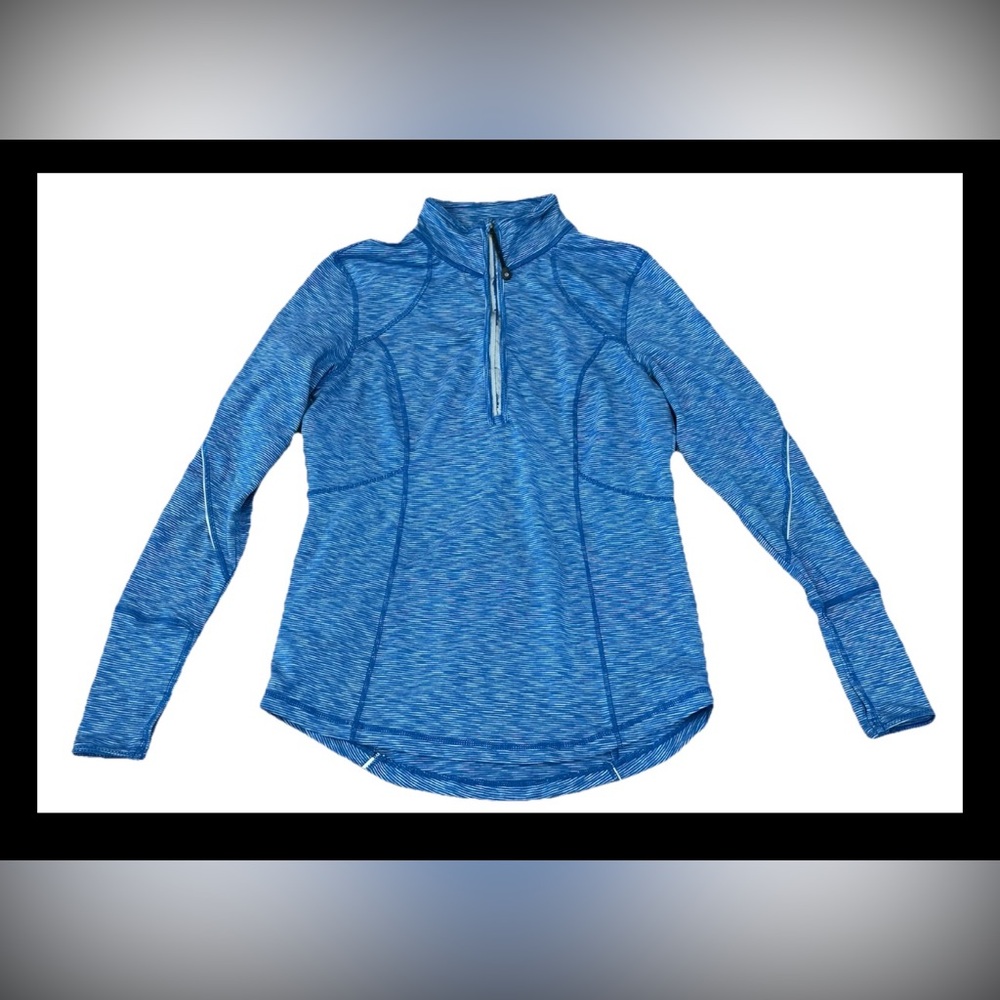 tangerine womens activewear jacket M Blue And White Striped